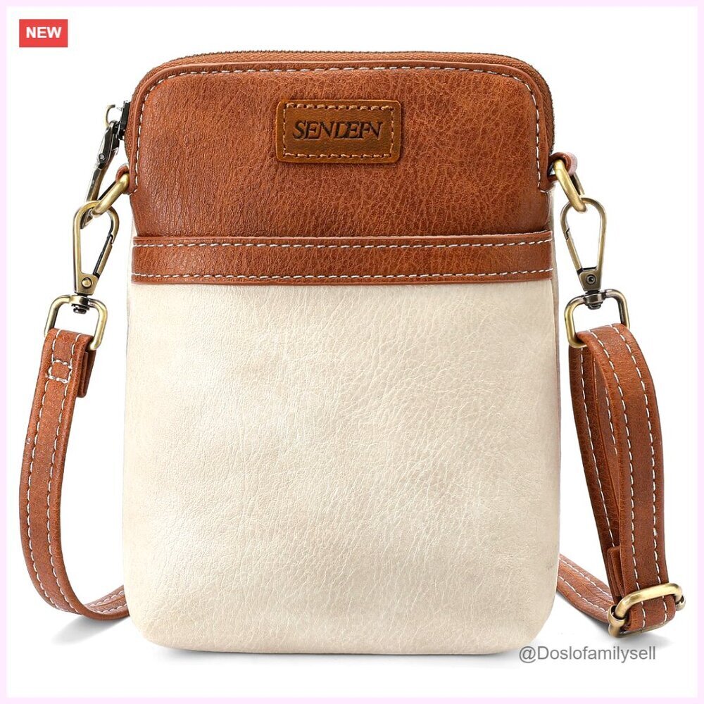 Vegan Leather Small Crossbody Bag with Adjustable Strap